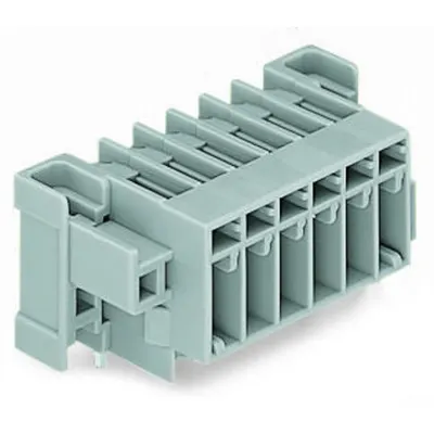 THT male header; 1.0 x 1.0 mm solder pin; angled; Pin spacing 5 mm; 11-pole; gray