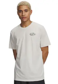 Tricou din amestec de bumbac cu imprimeu foto - Gri deschis melange