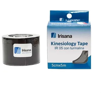 Bandaj Kinesio Elastic Adeziv cu Turmalina Rola Negru 5m