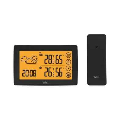 Statie meteo fara fir Well Augury, ecran tactil, senzor extern, ceas, temperatura, calendar, alarma