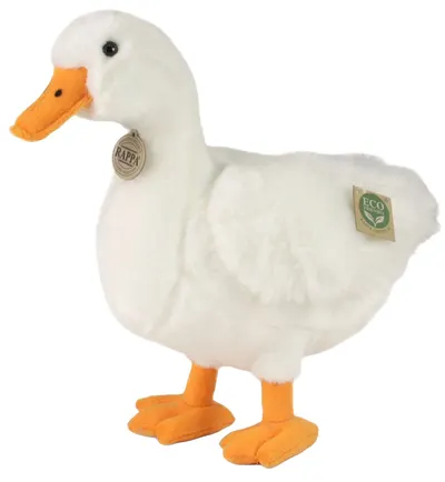 Jucărie de pluș Rappa Eco Friends - Gâscă albă, 33 cm