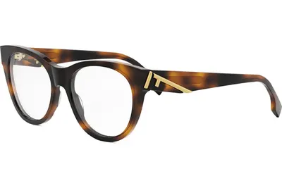 FENDI First Havana Round Eyeglasses