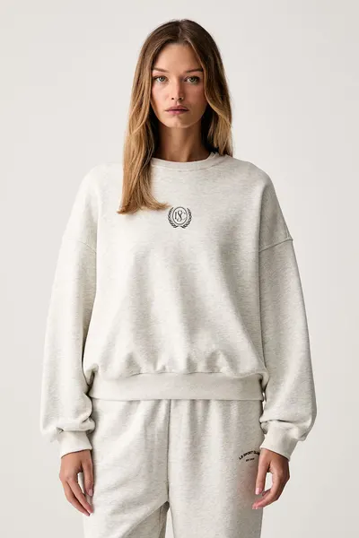 Le Privé hanorac pentru femei din bumbac VARSITY CREWNECK
