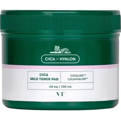 Dischete cu toner pentru exfoliere blanda Cica Mild, 60 bucati, VT Cosmetics