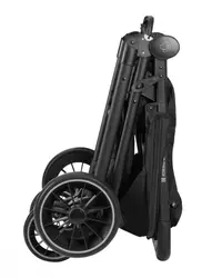 Carucior pentru copii KikkaBoo Sarah Black 2023, 0-48luni pana la 22kg cu suspensii,spatar reglabil cu pozitie somn,Maner din piele ecologica,tavita,husa de ploaie,husa picioare si suport pahar incluse