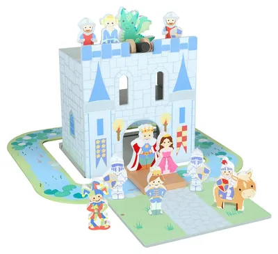 Set de joacă din lemn Orange Tree Toys - Castel, 21 piese
