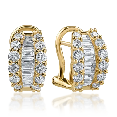 Cercei din aur galben cu diamante de 1.3ct