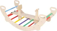 Scaun balansoar-cățărare din lemn 4 în 1 Costway - Rainbow