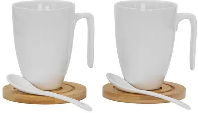 Set de pahare Maison - Curve, 2 buc., 260 ml, albe