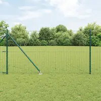 vidaXL Gard European cu Vârfuri 10 x 1,0 m Oțel cu strat de PVC Verde
