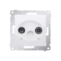 Priza R-TV de trecere, 16dB, alb