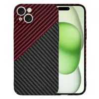 Husa pentru Apple iPhone 15 Plus, Techsuit, Carbonite FiberShell, Neagra Rosie