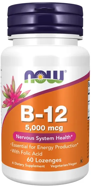Vitamin B-12, 5000 mcg, 60 tablete, Now