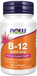 Vitamin B-12, 5000 mcg, 60 tablete, Now