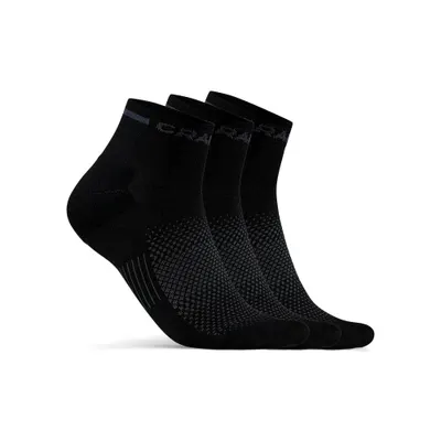 Sosete Craft Core Dry Mid 3-pack - negru | evacuare rapidă transpirație