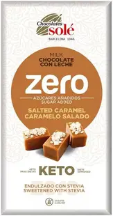 Ciocolată cu lapte cu caramel sărat, fără zahăr adăugat, 100 g, Chocolates Solé
