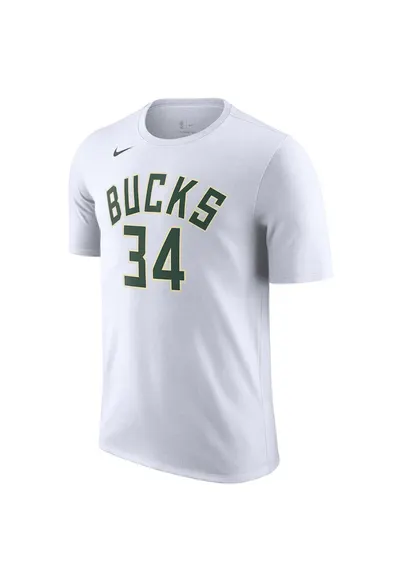 Tricou sport barbati Milwaukee Bucks - alb - bumbac