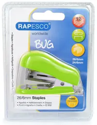 Capsator Rapesco - Bug, cu capse 26/6 mm, verde