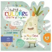 Portia de culoare fructe si legume. Carte de colorat cu rime (3-5 ani)
