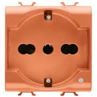 Priza 2M 16A standard italian/german pentru linii dedicate Gewiss Chorus GW10234, portacaliu