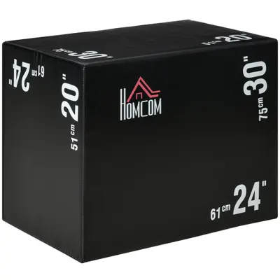 HOMCOM Cutie Pliometrică Multifuncțională 3 în 1, Antrenament CrossFit, MMA, Fitness Acasă sau la Sala, 76x51x61cm | Aosom Romania