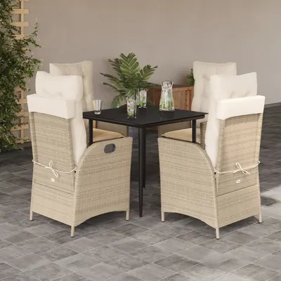 Gossi set mobilier de gradina cu perne, 5 piese, bej, poliratan