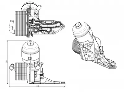 Radiator ulei termoflot cu filtru potrivit FORD RANGER 2.2D 3.2D 04.11