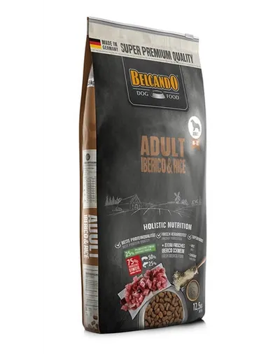 BELCANDO Adult Iberico & Orez hrana uscata pentru caini, talie M-XL, 12,5 kg