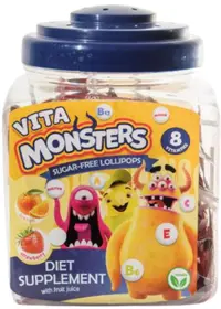 Acadele cu vitamine fără zahăr Monsters, 100 buc., Vita
