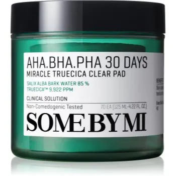 Some By Mi AHA∙BHA∙PHA 30 Days Miracle Truecica Clear Pad dischete demachiante pentru ten acneic