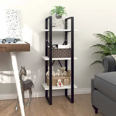 vidaXL Bibliotecă cu 3 rafturi, alb, 40x30x105 cm, PAL