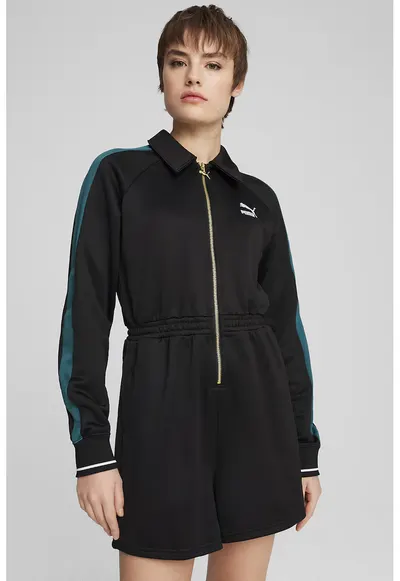 Salopeta regular fit cu buzunare laterale - Negru/Albastru petrol