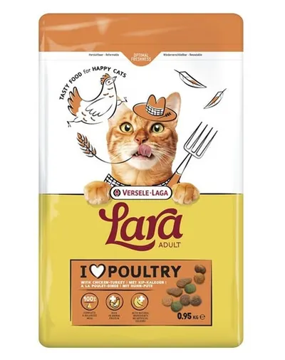 VERSELE-LAGA Lara Adult Turkey and Chicken 950 g hrană pisici, curcan și pui