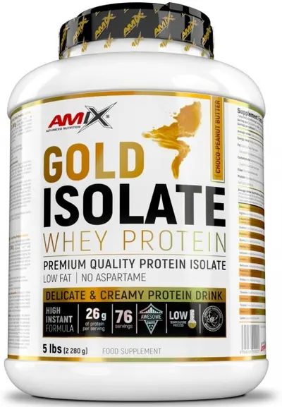 Gold Isolate Whey Protein, ciocolată și unt de arahide, 2.28 kg, Amix