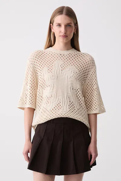Zadig&Voltaire pulover cu mânecă scurtă pentru femei cu in