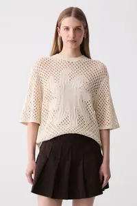 Zadig&Voltaire pulover cu mânecă scurtă pentru femei cu in