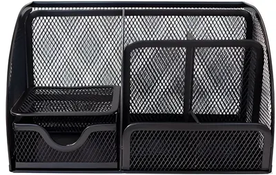 Organizator de birou - Cu 7 compartimente, negru
