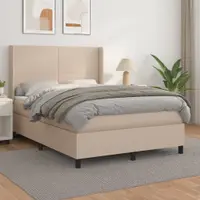 Gossi pat box spring cu saltea, cappuccino, 140x190cm piele ecologica