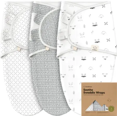 Scutece pentru înfășat KeaBabies - Organic, 3 bucăți, 0-3 m, animale din pădure