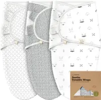 Scutece pentru înfășat KeaBabies - Organic, 3 bucăți, 0-3 m, animale din pădure