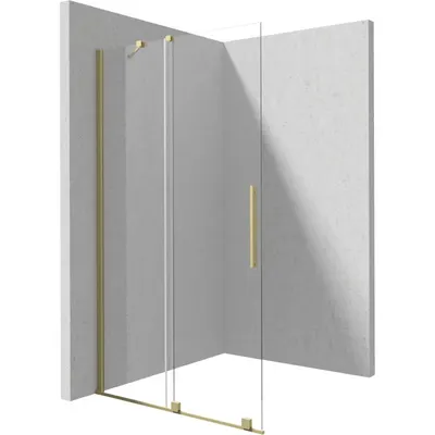 Paravan dus sticla securizata walk-in cu usa glisanta, 90x195 cm, auriu periat, Deante Prizma