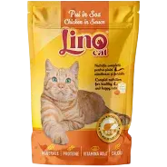 Set 24 buc x 85 gr Hrana umeda pentru pisici Lino Cat cu pui in sos