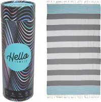 Prosop din bumbac într-o cutie Hello Towels - Nou, 100 x 180 cm, albastru-gri