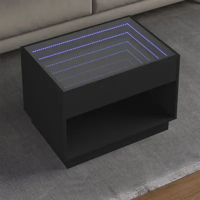 Gossi masuta de cafea cu led infinity, negru, 70x50x50 cm