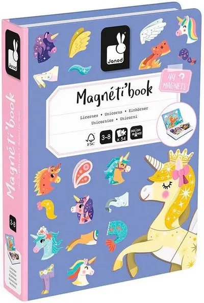 Carte magnetică pentru copii Janod - Unicorni