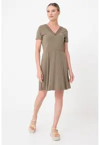 Rochie cu insertie crosetata Savannah - Verde masliniu