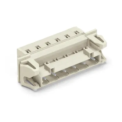 1-conductor male connector; 100% protected against mismating; Preceding ground contact; Snap-in flange; direct marking; 2.5 mm²; Pin spacing 7.5 mm; 3-pole; 2,50 mm²; light gray