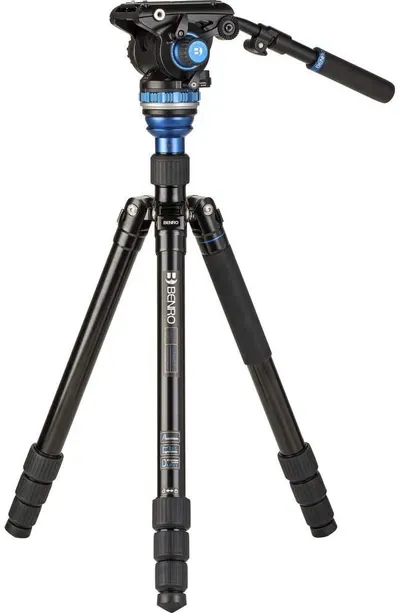 Trepied video Benro - A3883 Travel Angel Aero AL + S6Pro, 34-184 cm, negru