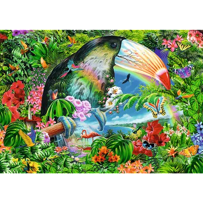 Puzzle 1040 piese - Spiral - Tropical Animals