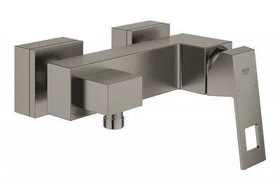 Baterie dus Grohe Eurocube 23145AL0, 1/2, monocomanda, aparent, cartus ceramic, protectie reflux, limitator, mat, Hard Graphite